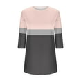 thumbnail image 7 of JTZGDY Fall Tunic Tops for Women Fashion Tie Dye/Striped/Color Block/Floral Printed 3/4 Length Sleeve Crewneck Graphic T-Shirts Loose Flowy Dressy Pullover Blouse Pink#03 M, 7 of 7