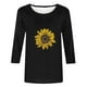 thumbnail image 3 of Camisetas Casuales de las Mujeres de Moda Impresa 3/4 Mangas Blusa Cuello Redondo para el Hogar Y Diario, 3 of 4