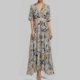 thumbnail image 1 of WILLBEST Vestido De Verano Para Mujer, Estampado Floral, Cuello En V, Maxivestido Informal De Verano Para Playa, Vacaciones, Bohemio, Vestido Largo Con Cómodo Y Transpirable. En La Cintura Para Viajar, 1 of 3