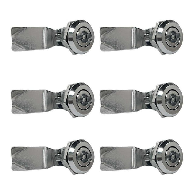 6 Pzs Chapa Cerradura Con Llave Palomilla P/ Gabinete plateado 6.5cm