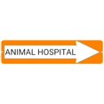thumbnail image 2 of ANIMAL HOSPITAL Orange Right Arrow 24 x 6 inch Aluminum Composite Sign, 2 of 4