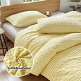 thumbnail image 3 of Yellow Gingham Twin Quilt Set, Soft Pre-Washed Microfiber Plaid Twin Bedspread, Lightweight Checked Summer Quilt, Grid Bedding Coverlets for All Seasons (Includes 1 Quilt, 1 Pillow Sham), 3 of 7