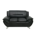 thumbnail image 2 of Uspridefurniture Carlock 61.3'' Faux Leather Pillow Top Arm Loveseat -Black, 2 of 5