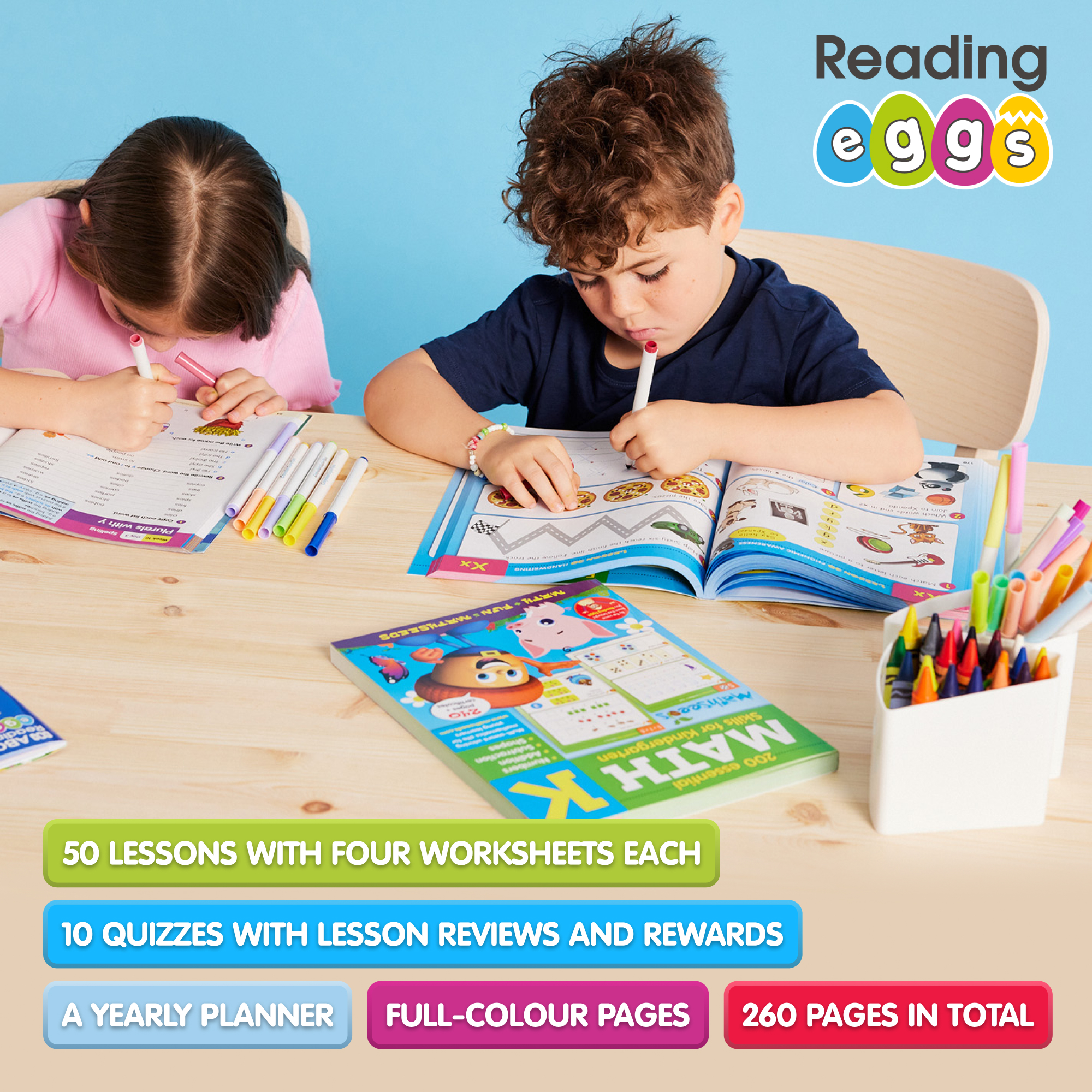 Reading Eggs: 200 Essential Math Skills for Kindergarten, Book 1 (Paperback)