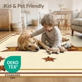 thumbnail image 4 of ODIKA 4'x6' Washable Area Rug Non-Slip, Chair-Friendly, Flatwoven Vintage Motif Distressed Farmhouse Border Folk Lettering Primitive Flowing for Home Office, Under Desk, 4 of 7