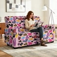 thumbnail image 5 of Xixirimido Recliner Slipcover 6-Pieces Lazyboy Cover for 2 Seat Recliner Chair Covers with Pockets Furniture Protector for Living Room Sofa Slipcover, Hearts Leopard Pink, 5 of 8