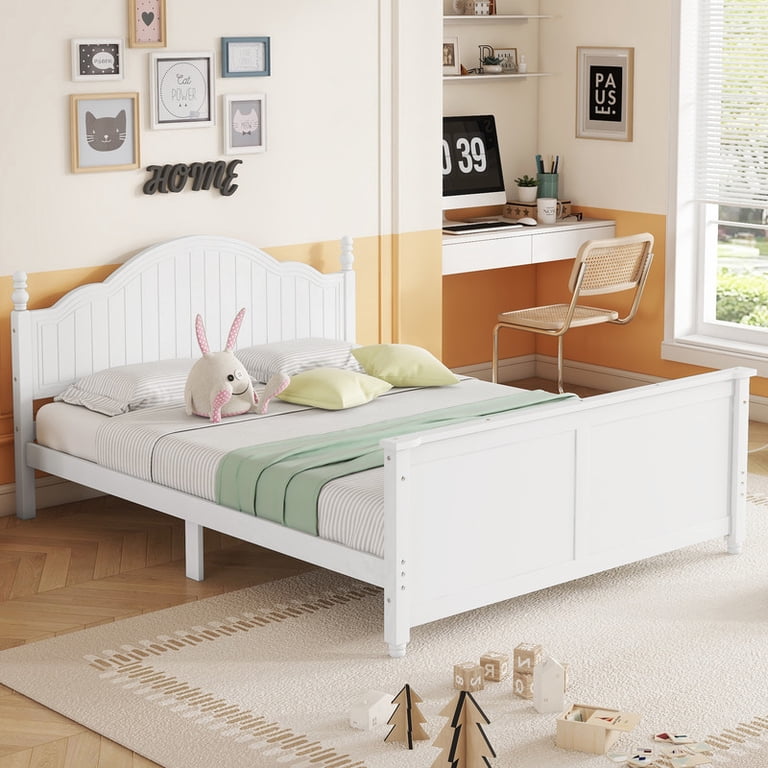 Mirightone Full Size Platform Bed Frame with Detachable Safety