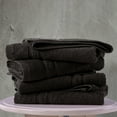 thumbnail image 3 of Hawmam Linen Black Hand Towels - Quick Dry Towels, 16' x 29' 100% Turkish Cotton Bathroom Towels, Soft Luxury, Eco Friendly Low Lint Highly Absorbent 600 GSM, 4-Pack for Spa, Gym, Salon, College Dorm, 3 of 7