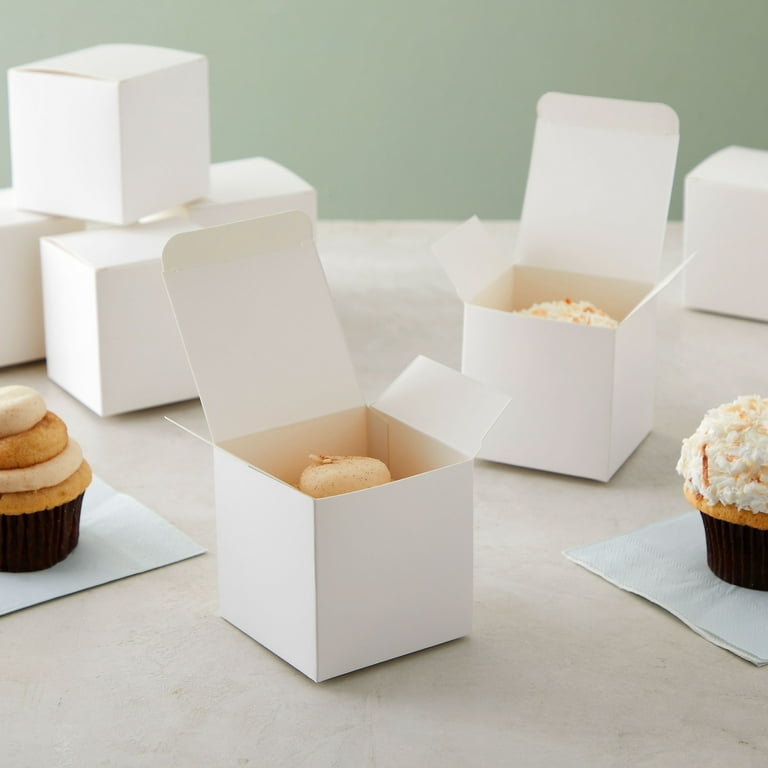 100-Pack Small Square Plain White 3x3x3 Paper Gift Boxes