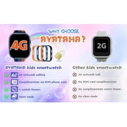 PTHTECHUS Smart Watch for Kids 4G Kids Smartwatch Phone Touch Screen Educational Games Pedometer Fitness Alarm Calculator Clock Camera Music Player Suitable for Children Aged 4-10 Years Old