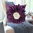 thumbnail image 6 of Btomtd 17.7x17.7 in Sunflower Light Sand Pillow Cover Floral Decorative Pillow Case for Office Home Hair Care Pillow Cover Cushion Cover, Purple, 6 of 6