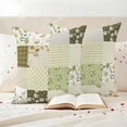 thumbnail image 3 of Spring Floral Outdoor Waterproof Pillow Covers, Yellow Flowers Botanical Patchwork Grid Bohemia Decorative Square Throw Pillowcase Sofa Cushion Sham for Patio/Couch/Chair, 16"x16" 2 Pack, 3 of 8