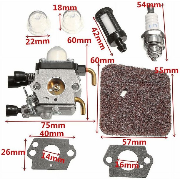 Kit de filtro de aire con filtro de combustible incluido, fabricado con precisión para los modelos de recortadora de hilo Stihl FS38 FS45 FS46 FS55, que garantiza un funcionamiento suave y una vida