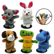5 Pcs Finger Puppets Filled Bright Colorful Easter Eggs with 2.45'' Cartoon Animal Soft Velvet Dolls Props Toys Easter Basket Stuffers Shows, Playtime, Schools