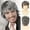 Grey, variant on Mens Blonde Wig Short Layered Natural Fluffy Wig Synthetic Heat Resistant Halloween Cosplay Hair Wig