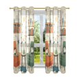 thumbnail image 7 of Yayeee Window Curtains Set of 2 for Living Room Light Filtering 63"x52", Beige Cats Reading, 7 of 7