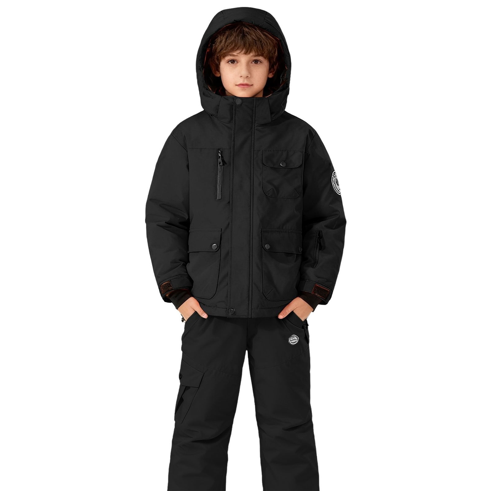 Ensemble Veste Et Pantalon Ski Enfant Résistant Neige - Combinaison Doublure Polaire 2PCS