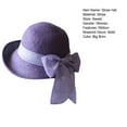 thumbnail image 7 of Yesbay Ribbon Bowknot Decor Straw Hat Round Dome Folding Women Big Brim Sunscreen Travel Hat Fashion Accessories, 7 of 7