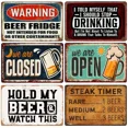 thumbnail image 4 of Letrero de aluminio vintage con texto "Beber cerveza", letrero de metal con alcohol, placas retro para bar, cafetería, club, decoración de pintura, 4 of 5