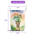 thumbnail image 5 of Happy St. Patrick’s Day Chihuahua with Green Hat Shamrocks Rainbow Foldable Laundry Basket Dog Lover Gifts Idea Organizer Storage with Handles - 03007, 5 of 5