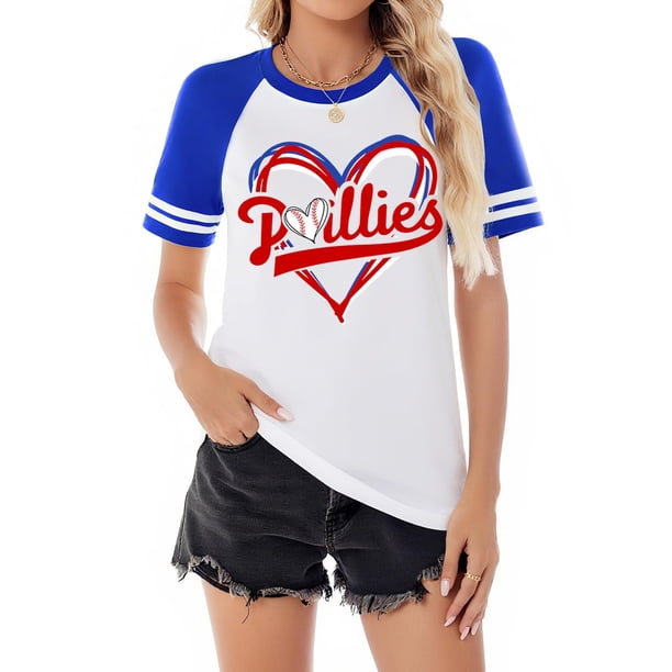 Camiseta de béisbol Talovee para mujer, día de partido, azul, talla L