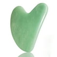 thumbnail image 1 of Anti Aging Nephrite Gua Sha Jade, Rose Quartz Stone Face Board, Skincare Tool, Heart Shaped Face Scraping Board Massage Stick Facial Beauty Scraping Board, Green, 1 of 9