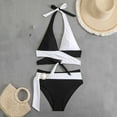 thumbnail image 7 of Staron Women's Sling Hollow Bikini Swimsuit Two Piece Set with Removable Padded Bra High Cut Bathing Suit for Beach Pool Vacation, White XL, 7 of 7