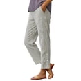 thumbnail image 3 of Inglocry Womens Faux Linen Striped Barrel Pants Comfy Drawstring Capri Pant with Pockets Summer Beach Vacation Lounge Trousers 2026 Army Green 2XL, 3 of 6