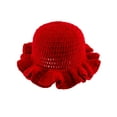 thumbnail image 2 of Deago Women Crochet Bucket Hat Cute Winter Ruffled Brim Floppy Cap Handmade Knit Cloche Hats (Red), 2 of 9