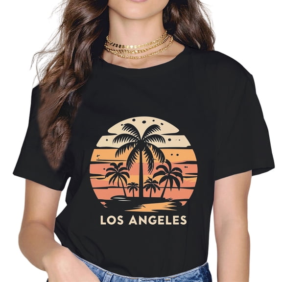 Vintage Los Angeles California Sunset Palms T-Shirt