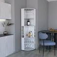 thumbnail image 4 of Depot E-Shop 71" Corner Bar Cabinet with Five Shelves, Eight Bottle Cubbies and Stemware, 4 of 8