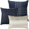 thumbnail image 4 of Nanshing Vina 7 Piece Contemporary Striped Comforter Set, Navy, King, 4 of 5