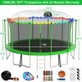 thumbnail image 7 of XMIKA Trampoline 1500LBS 15FT Trampoline for Kids Adults, Trampoline with Basketball Hoop, Enclosure, Wind Stakes, Lights, Sprinkler and Socks, Outdoor Heavy Duty Galvanized Recreational Trampoline, 7 of 7