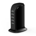 thumbnail image 1 of Charger Block 6 in 1 Upoy, 40W USB C Charger 3A, Charging Hub with 5 USB Ports(Shared 6A) for Multiple Electronics, USB Charging Station Multiports, Universal Desktop Phone Charger Travel Ready, Black, 1 of 5