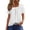 White, variant on Womens Plus Size Tops, Short Sleeve Summer Blouses, Polka Dot Square Neck Loose Tees for Casual Wear