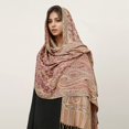 thumbnail image 2 of HNMKIU Scarf Elegant Fringed Shawl With Paisley Design Feel Soft Wrap For Women Scarf Beige,One Size, 2 of 5