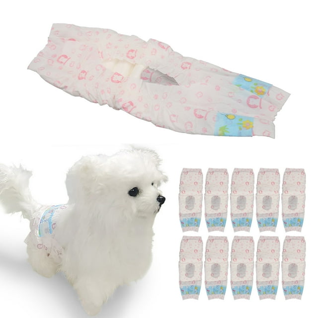 Pañales desechables para perros femeninos, cuidado de mascotas pañales desechables para perros femeninos súper absorbentes transportables un prueba de fugas pañales absorbentes