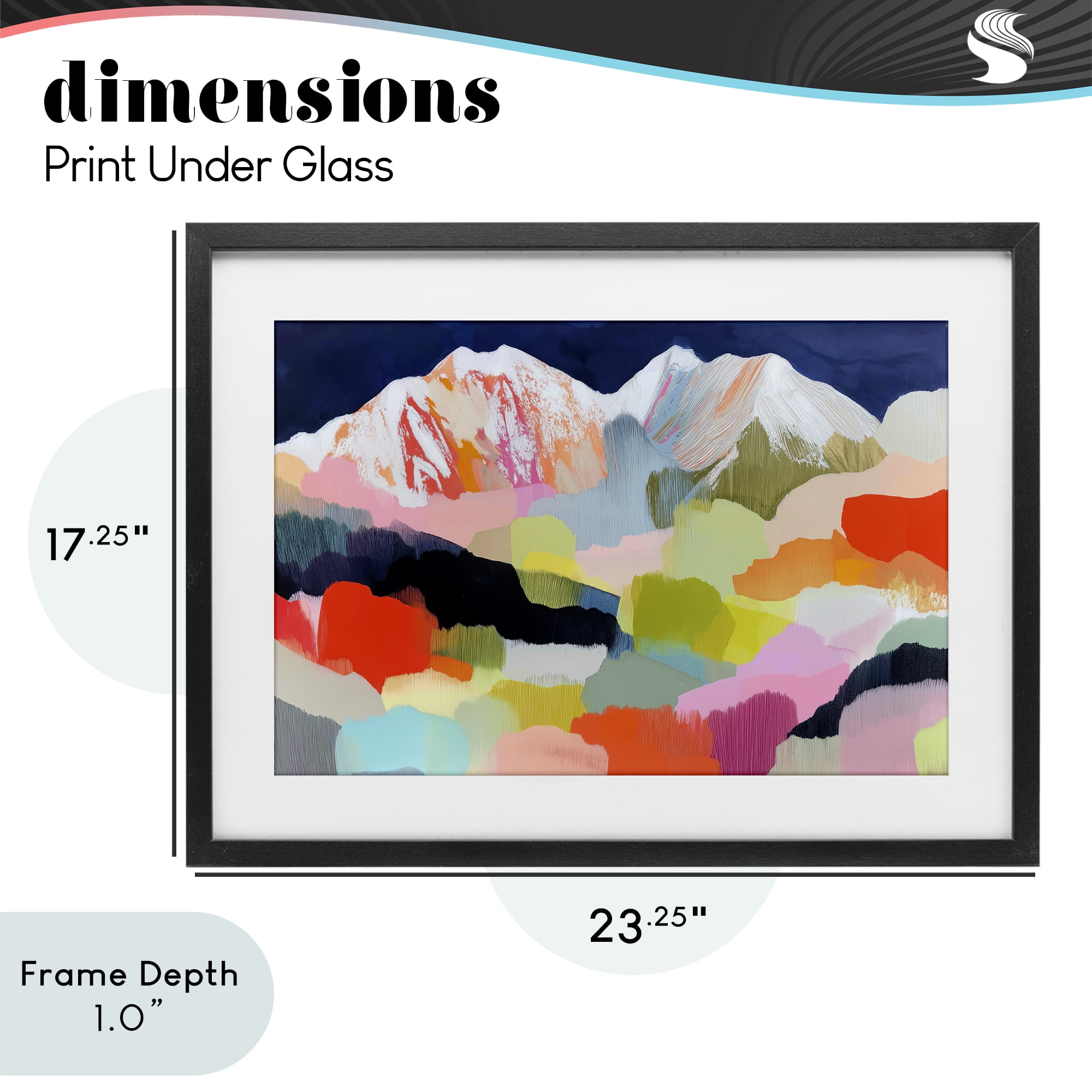 Stupell Industries Alpine Glow in Vibrant Mountains Black Framed Print Under Glass, design by Chromatic Storm Studio