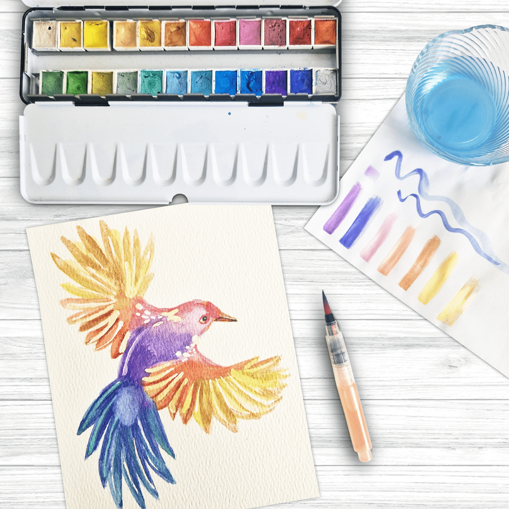 24 Metallic Half Pan Watercolour Metal Set