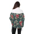 thumbnail image 4 of FORMRS Womens Scarf Winter Soft Long Big Warm Shawls Wrap Tassel Scarves, Green Christmas Candy Canes, 4 of 9