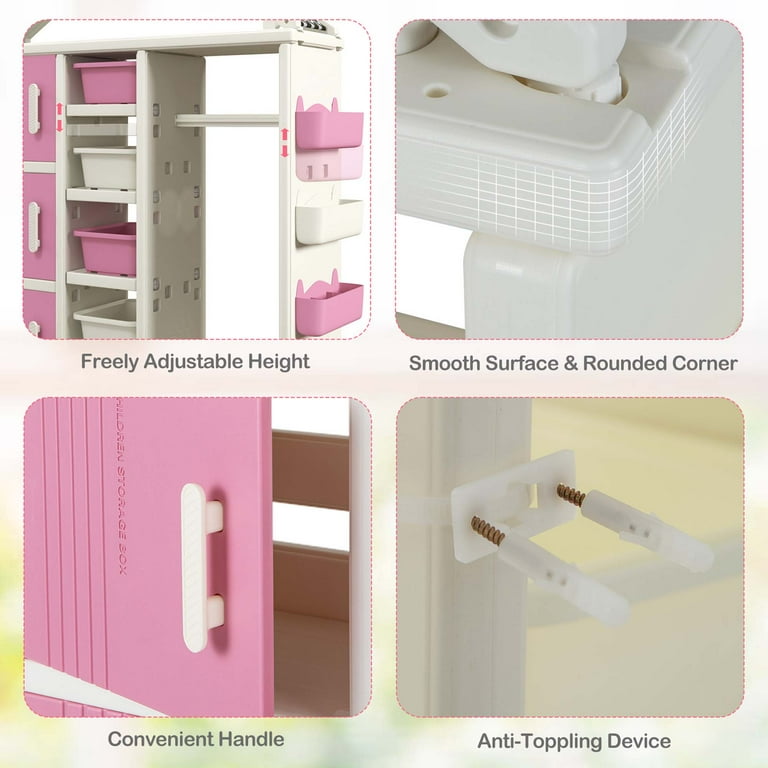 Costway Kids Bedroom Wardrobe Organizer, Clothes & Toys