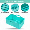 thumbnail image 2 of Ninja Air Fryer Liners for Ninja/Tower Dual Air Fryer | 2 Pack Mint & Red Silicone Air Fryer Liner | Reusable Air Fryer Silicone Liner for Ninja Air Fryer for Cooking, 2 of 5