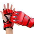 thumbnail image 2 of <p>Half Finger Kickboxing Gloves, Kickboxing Sparring Gloves Adjustable  For Fighting</p>, 2 of 7