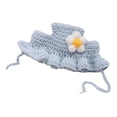 thumbnail image 1 of Sombrero, cómodo con ala de flores, ajustable, hecho a mano, adorable sombrero para perro. Azul, 1 of 6