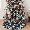 thumbnail image 5 of Yiaed Cartoon Sharks Print Christmas Tree Skirt , Tree SkirtsTree Mat for Christmas Winter Holiday Indoor Decorations-30", 5 of 7