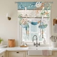 thumbnail image 2 of Tie Up Curtains for Windows Coral Seagrass Valance Adjustable Balloon Curtain Eucalyptus Starfish Shell Teal Wood Tie Up Shades for Kitchen Living Room Bedroom Privacy Curtain Drape 34x45 Inch, 2 of 9