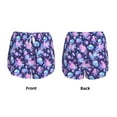 thumbnail image 2 of JUNZAN White Skull Flower Print Women's Athletic Gym Running Shorts with Phone Pockets - Workout Shorts-Large, 2 of 5