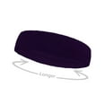 thumbnail image 4 of COUVER Unisex Long Terry Cotton Athletic Head Sweatband Sports Style 3 Pack, Solid Dark Purple, 4 of 7