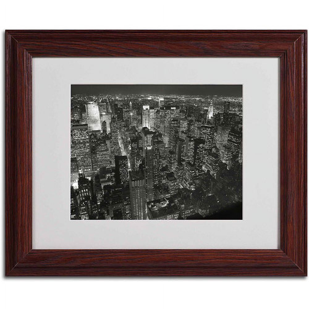 Trademark Fine Art "Night Skyline" Framed Canvas Art by Chris Bliss