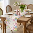 thumbnail image 4 of Spring Floral Easter Table Runner 72 Inches Long for Kitchen Dining, Pastoral Tulip Flowers Rustic Dresser Scarf Farmhouse, Dining Table Decorations for Wedding/Parties, 18 x 72 In, 4 of 8